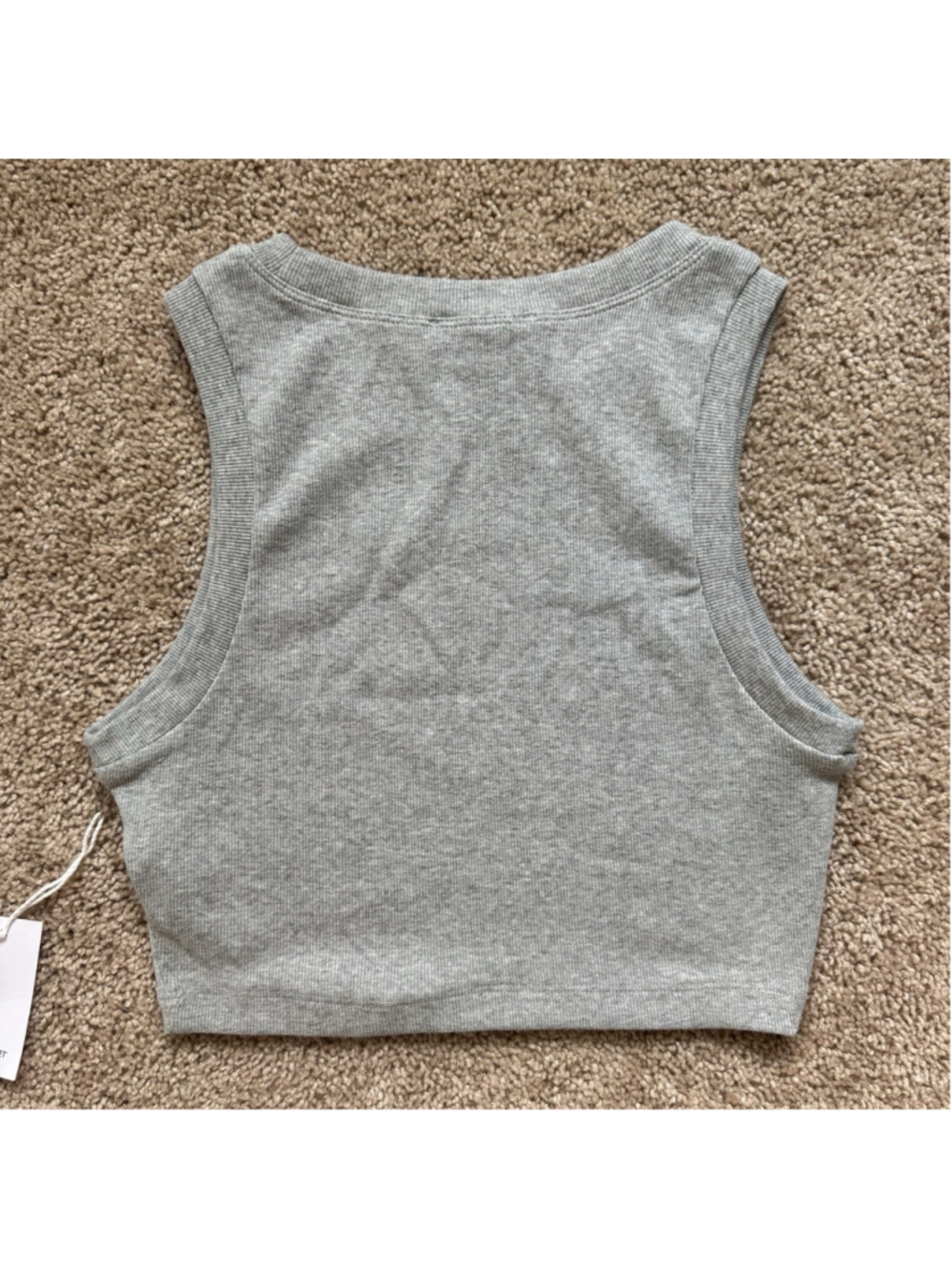 Forever 21 Womens Sleeveless Stretch Cropped Tank Top Gray Size L - Picture 5 of 6